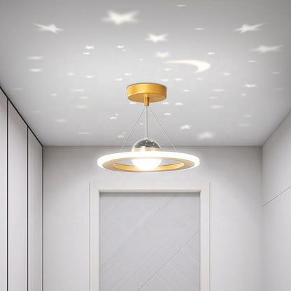 Golden round starry sky Chandelier