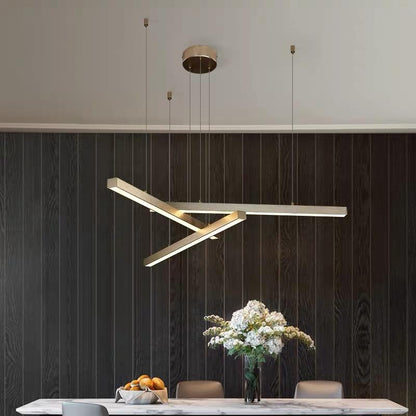 Irregular strip chandelier