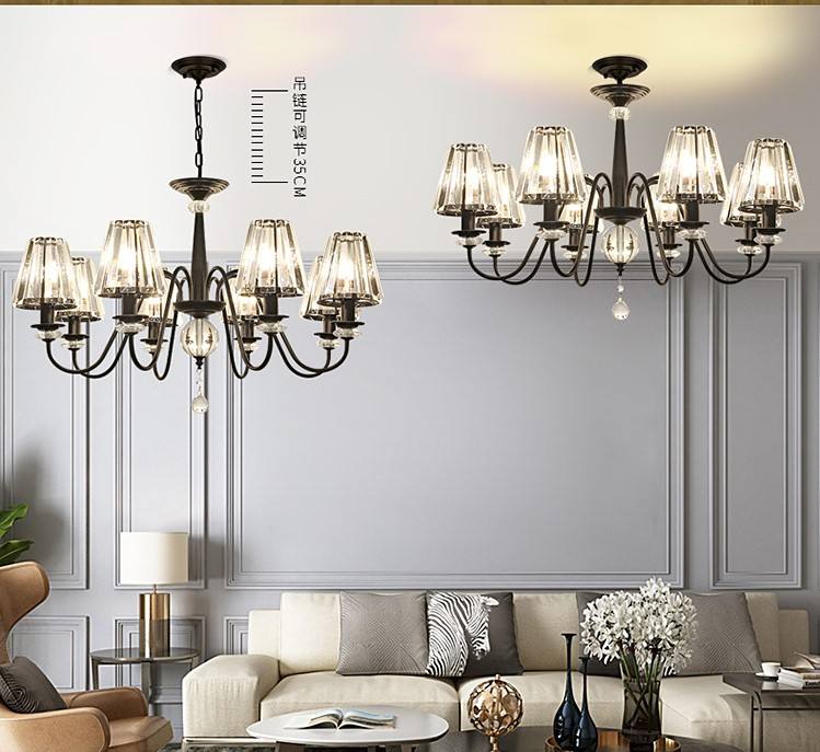 Black retro light bulb chandelier