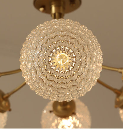 Six glass spheres customizable chandelier